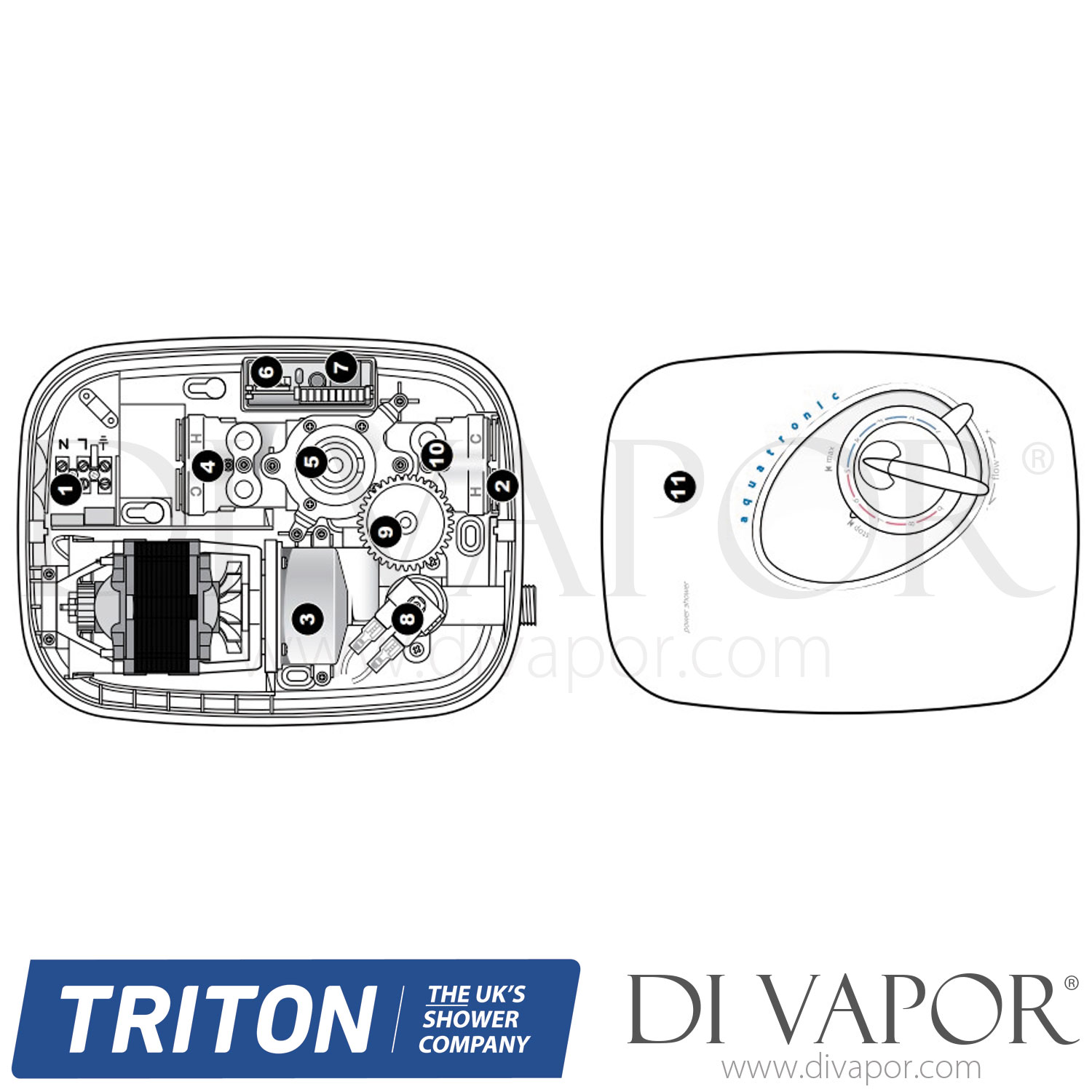 Triton Aquatronic Manual Power Shower Oct 2017 Spare Parts TR DV 429